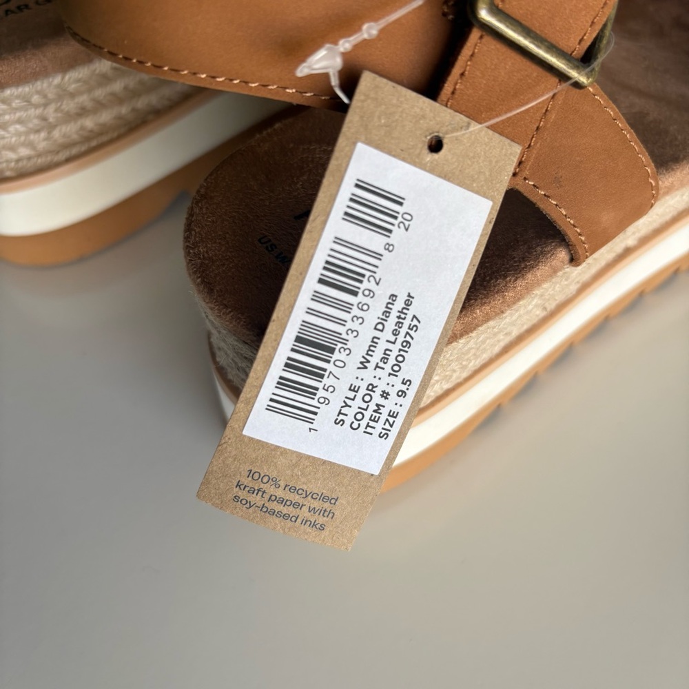 NIB Toms Diana Leather Wedge Sandal Size 9.5 - Picture 6 of 10